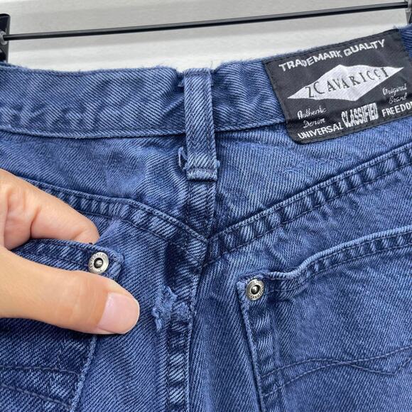 Y2K Z Cavaricci High Waist Mom Shorts‎ Indigo Blue Denim Wash Button Fly - Picture 6 of 6